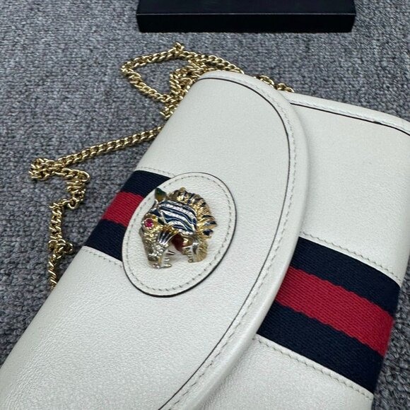 Gucci Rajah White Leather Shoulder Bag c - Picture 5 of 16